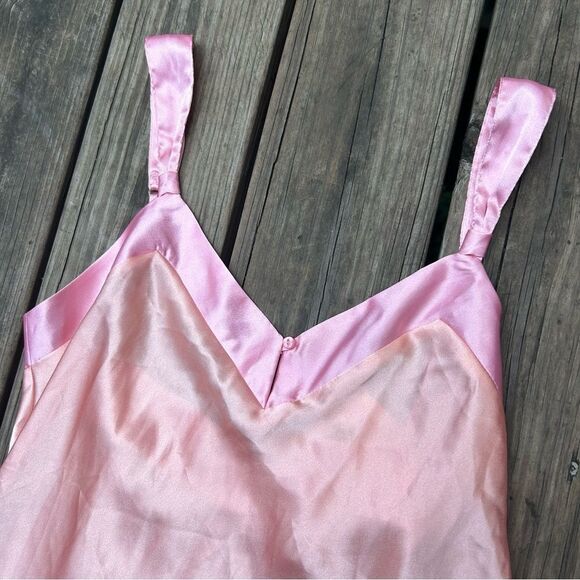 Peach and Pink Silky Mini Slip Dress - Picture 2 of 3